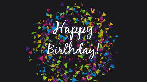 Animated Closeup Happy Birthday Text On Holiday Background Luxury And