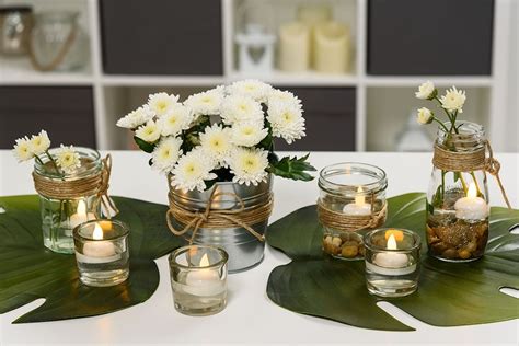 Idee semplici e low cost per realizzare un centrotavola con candela e noci. Centrotavola con candele galleggianti e fiori | Luminal Park