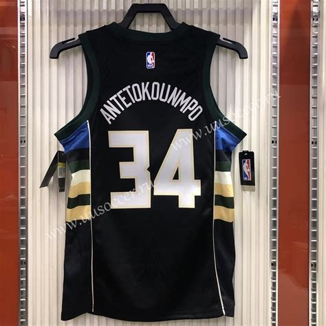 The jersey's give teams the flexibility to rep their home town themes. City Version 2020-2021 NBA Milwaukee Bucks Black #34 Jersey-Milwaukee Bucks| topjersey