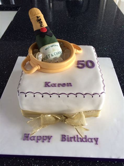 Champagne Bottle 50th Birthday Cake My Cakes Pinterest 50th