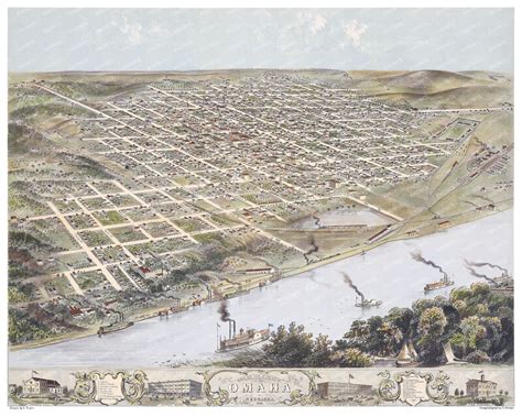 Beautifully Restored Map Of Omaha Nebraska From 1868 Knowol