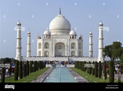 The Taj Mahal Is A White Marble Mausoleum In Agra India Built By