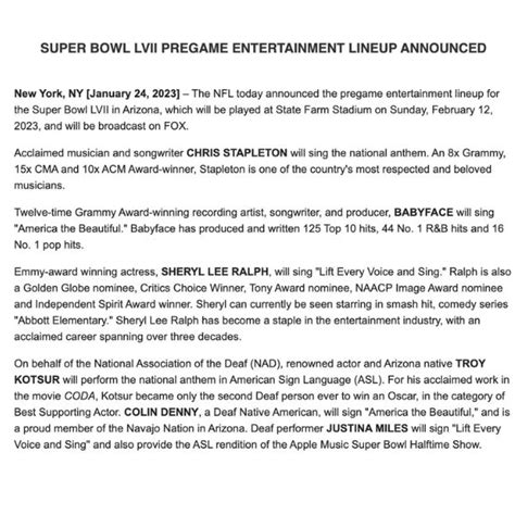 Super Bowl Lvii Pregame Entertainment Line Up 1160 The Score