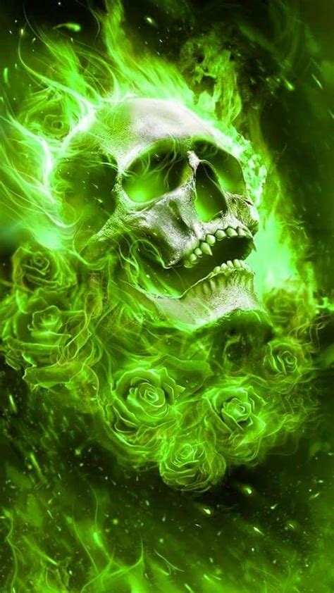 Green Lantern Skull And Roses Skull Wallpaper Skull Artwork Skull