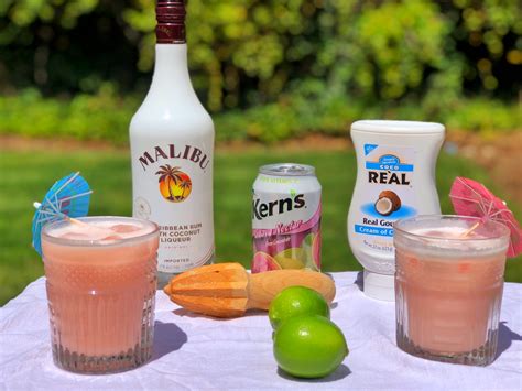 Malibu isn't only is it a city in california, but it's also a brand of rum. Leilani Volcano Rum Drink Recipe Malibu Rum Kerns Guava Nectar Coco Real - Really Into This