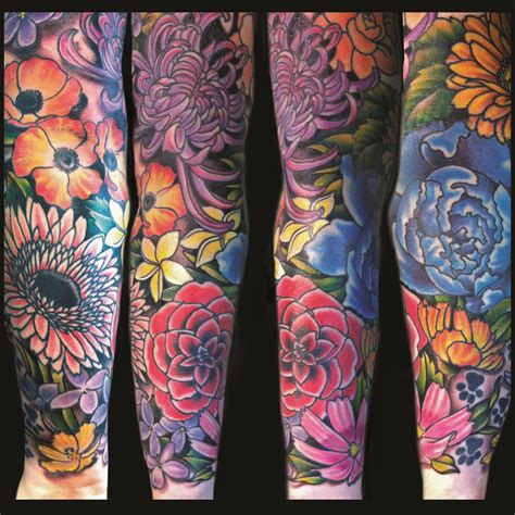 Colorful Tattoo Sleeve Designs For Women