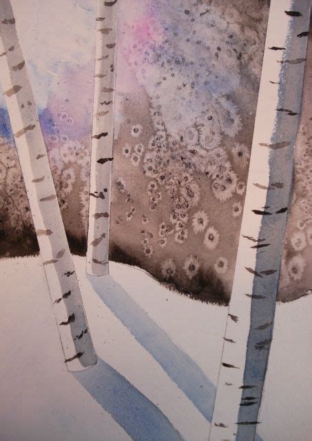 Birch Trees In Winter Watercolors Winter Art Projects Winter Art
