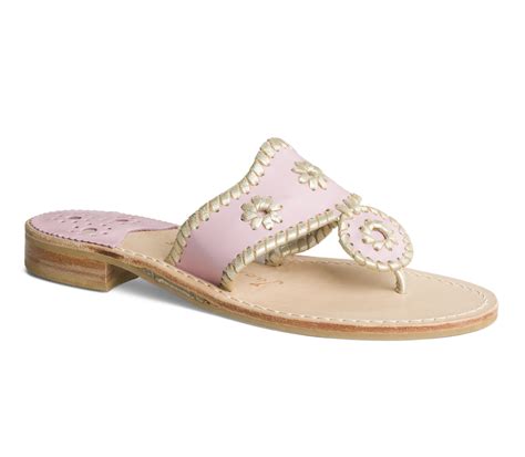 Jack Rogers Leather Palm Beach Platinum Sandal In Blush Platinum Pink Lyst