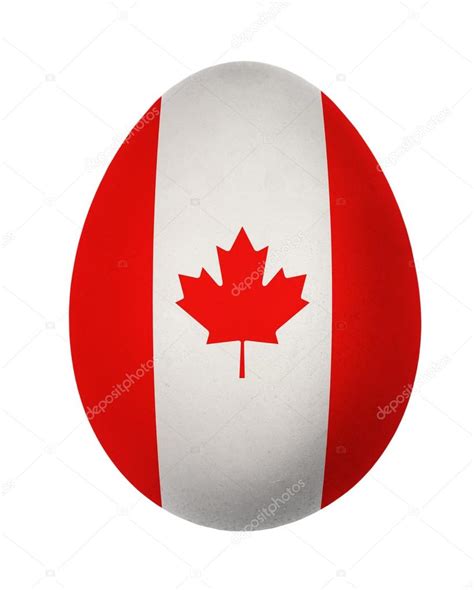 Colorful Canada Flag Easter Egg Isolated On White Background ⬇ Stock