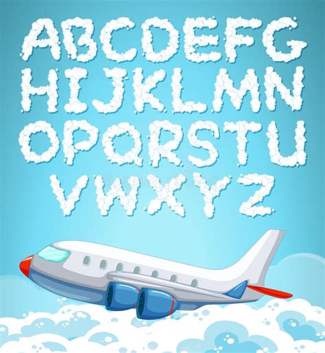 Cloud English Alphabet Font Stock Vector Illustration Of Sign