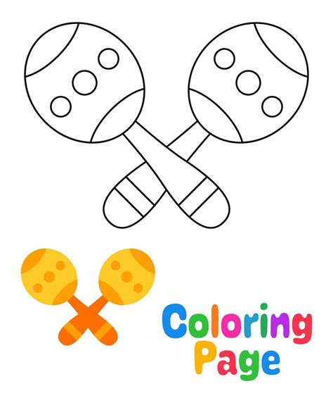 Coloring Page With Maracas For Kids 17770221 Vector Art At Vecteezy