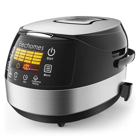 LED Touch Control Rice Cooker Elechomes CR502 10 Cups Uncooked Rice