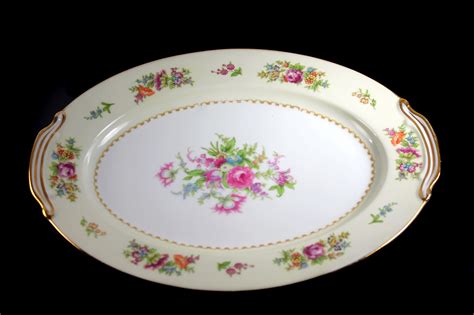 Noritake China Oval Platter Empire Occupied Japan Floral Pattern 12