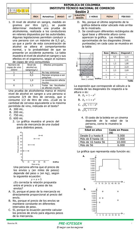 Sesión 2 Decimo Preguntas Tipo Icfes Preicfesgen Katerine M 1