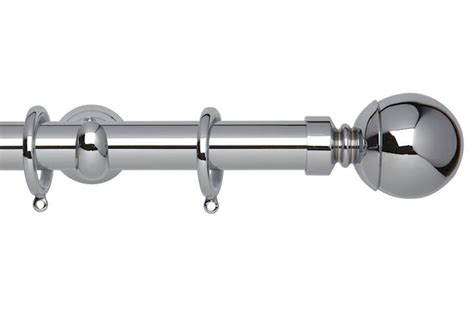This pole is available in a range of sizes and is suitable. Rolls 28mm Neo Ball Metal Curtain Pole Chrome
