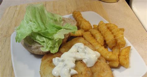 Diab2cook Fish Sandwich W Baked Seasoned Crinkle Fries