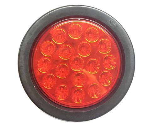 4 Inch Round Led Stop Turn Tail Lights With Rubber Grommets For Truck