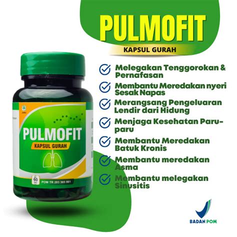 Kapsul Pulmofit Obat Batuk Pilek Herbal Sesak Nafas Melegakan