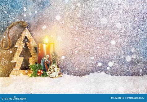 Nativity Under Snow Stock Image Image Of Herd Jesus 62231819