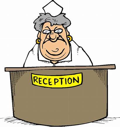Receptionist Cartoon Doctor Customer Clipart Nurses Medical