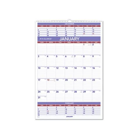 At A Glance Three Month Wall Calendar Aagpm628