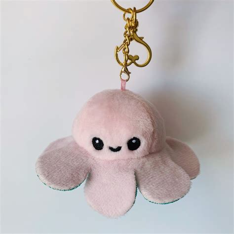 Reversible Flippable Octopus Plushie Keychain Etsy