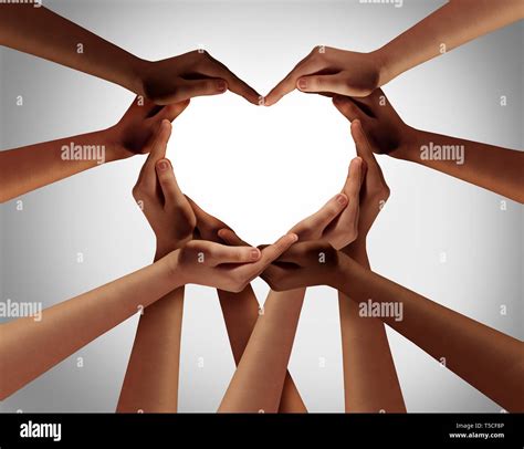 Heart Hands As A Group Of Diverse People Hands Connected Together