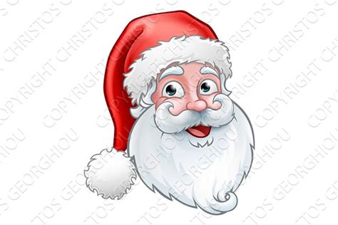 Christmas Santa Claus In Profile Pre Designed Illustrator Graphics