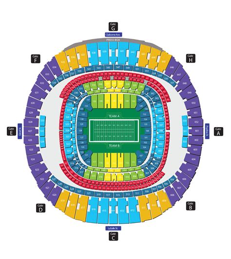 Mercedes-Benz Superdome Seating Plan - Seating plans of Sport arenas