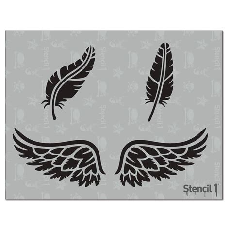 Stencil1 Feathers And Wings Stencil S1 01 153 The Home Depot