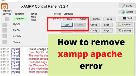 How To Remove Xampp Error Xampp Mysql And Phpmyadmin Dont Work
