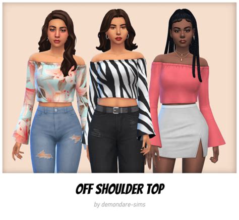 The Sims 4 Off Shoulder Top Download Patreon Free Best Sims Mods
