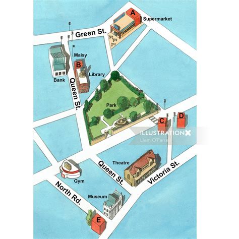 Illustrated Street Map Illustration By Liam Ofarrell
