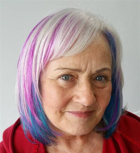U can get purple hair by dying it with hair dye. 65 Gorgeous Gray Hair Styles | Hair styles, Gray hair ...
