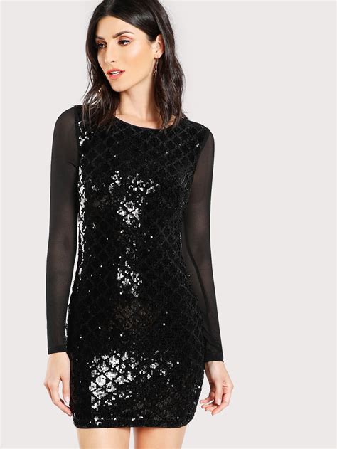 Buy Shein Black Sequin Dress Off 67
