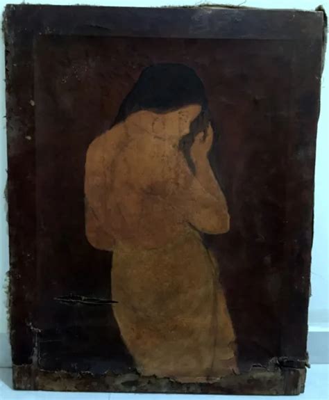 Antique Fine Portraits Nude Woman Beautiful Big Size Old Oil Canvas