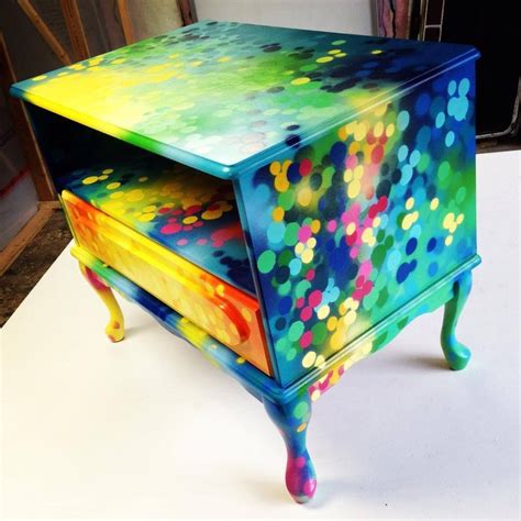 Nightstand Bedside Table Graffiti Painting Artwork On Furniture By