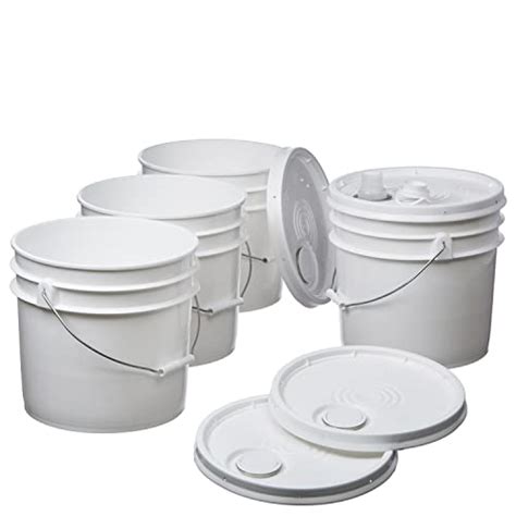 Hudson Exchange Premium Gallon Bucket With Spouted Lid Hdpe White 4