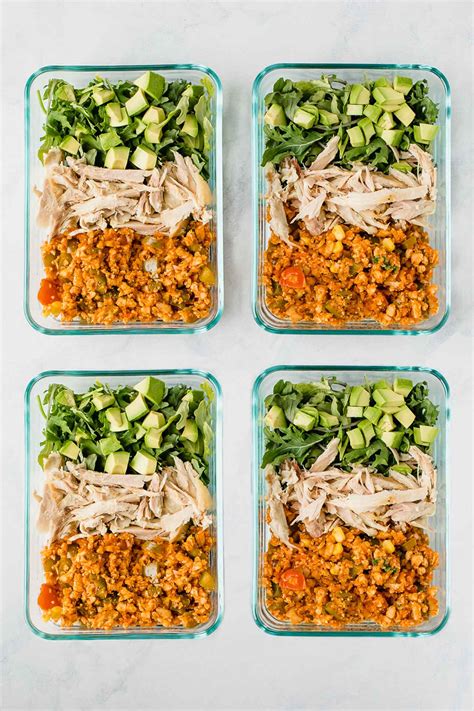 Weekly menu ideas for breakfast, lunch, dinner and snacks to improve your cholesterol and also to help maintain your cholesterol at healthy levels. Low-Carb Mexican Meal Prep Bowls - Jar Of Lemons