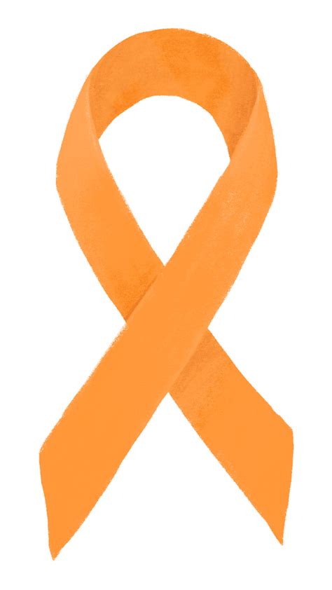 Orange Leukemia Ribbon Png Graphic