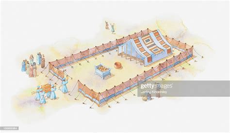 Illustration Of A Bible Scene Exodus 3536 Tabernacle God Instructs