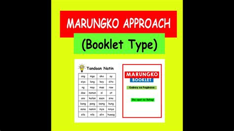 Unang Hakbang Sa Pagbasa Marungko Approach Booklet Type Ikaapat