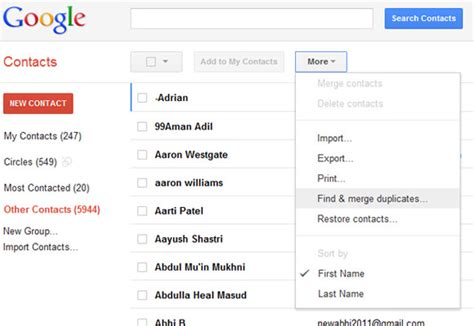 How To Find My Contacts In Gmail