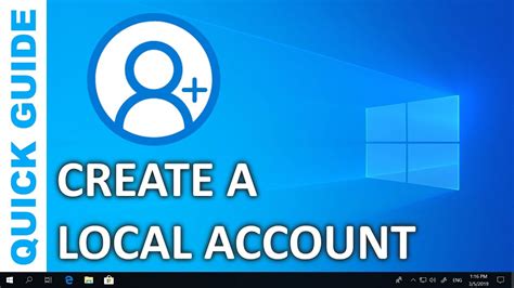 How To Create A Local Account In Windows 10 Youtube