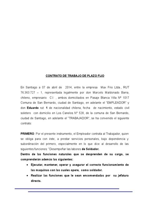 PDF Contrato De Trabajo De Plazo Fijo DOKUMEN TIPS