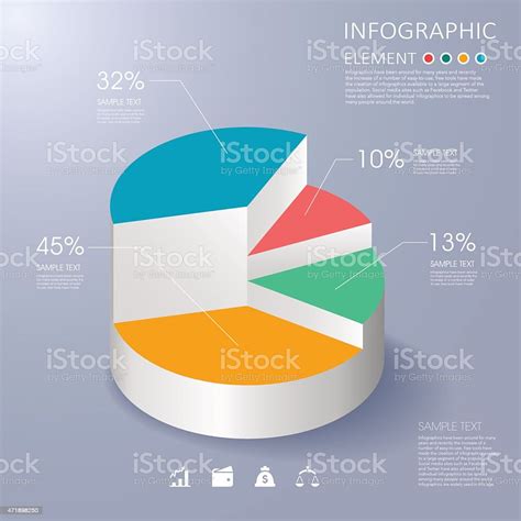 Modern Vector Abstract Pie Chart Infographic Elements Stock Vector Art