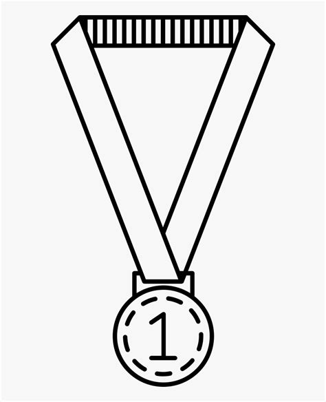Medal Hanging Of A Ribbon Clip Art Medal Black And White Hd Png
