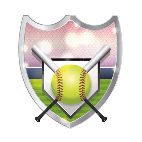 Softball Emblem Illustration Competition Icon Realistic Vector