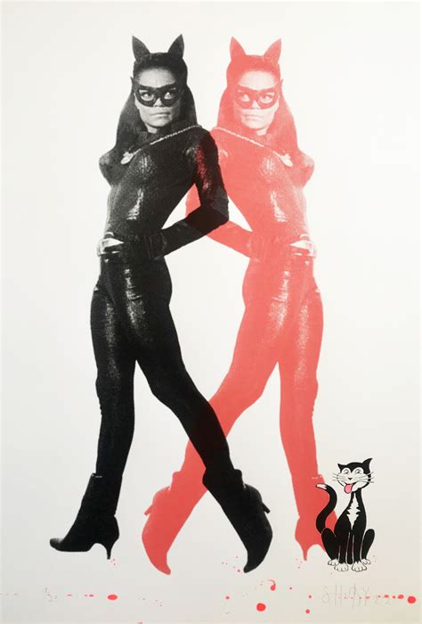 Eartha Kitt Cat Woman In Black And Red Shuby
