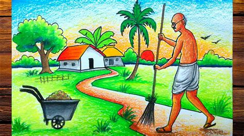 Prime minister narendra modi's neighbour speaks on. mahatma gandhi swachh bharat abhiyan drawing - YouTube